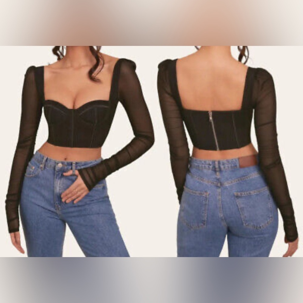 OH POLLY THE NIGHT IS OURS LONGSLEEVE BLACK CORSET✨